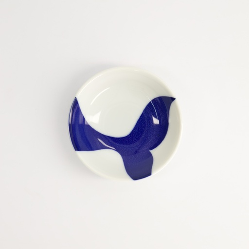 [22077] Kawaii Sauce Dish Whale 9x2.7cm BL/WH TA-25 12/192
