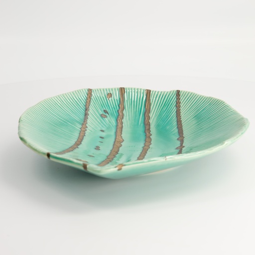 [22101] Yamasaku Round Plate 25.5x23x4cm Ocean TA-78 4/24