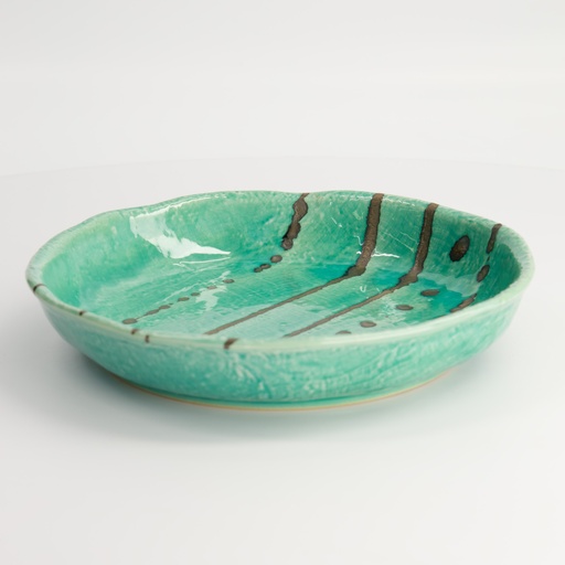 [22104] Yamasaku Round Plate 21.5x3.5cm Ocean TA-81 4/24