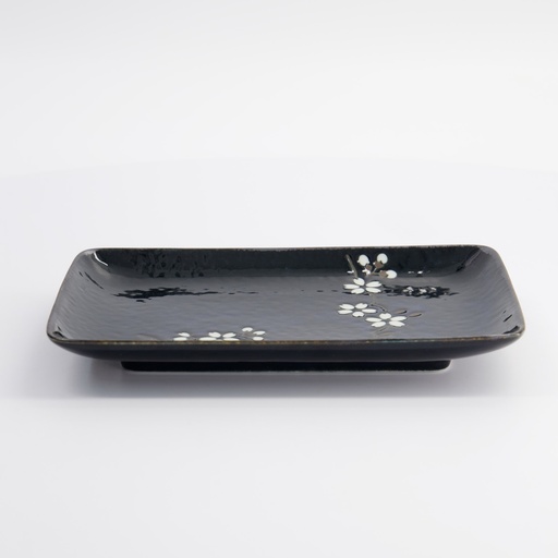 [22116] Cobalt Blue Sakura Rectangular Plate 20.5x13.2x2.5cm 22116 5/60