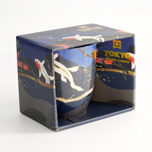 [22120] Kawaii Goldfish Blue Mug W/Giftbox 8.5x10.2cm 340ml 22120 1/36
