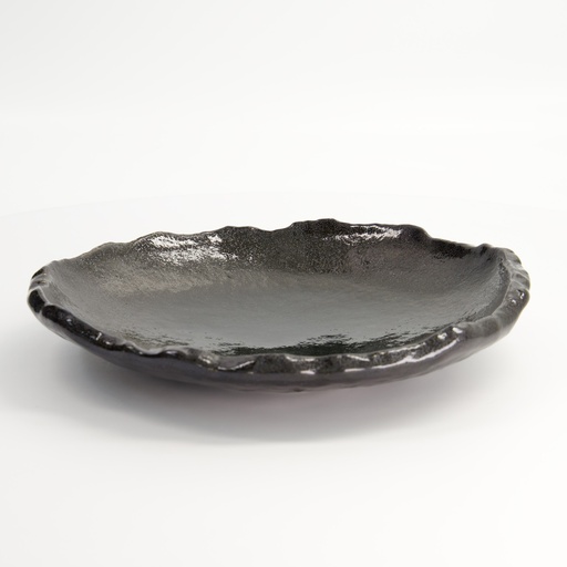 [22163] Mino Craft Round Plate 26.5x24x4.5cm Black 3/18