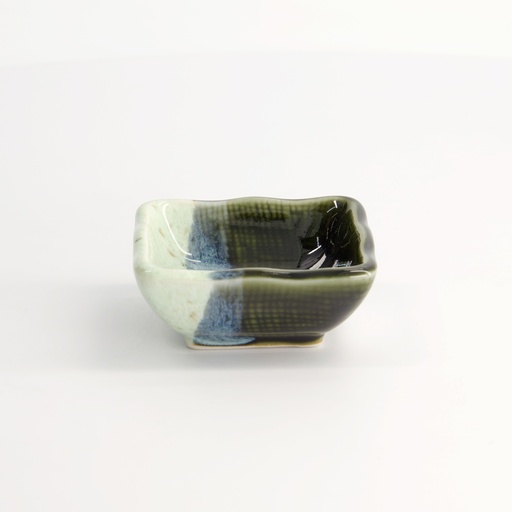 [22169] Mino Craft Sauce Dish 7.6x7.8x3.2cm Green 12/144