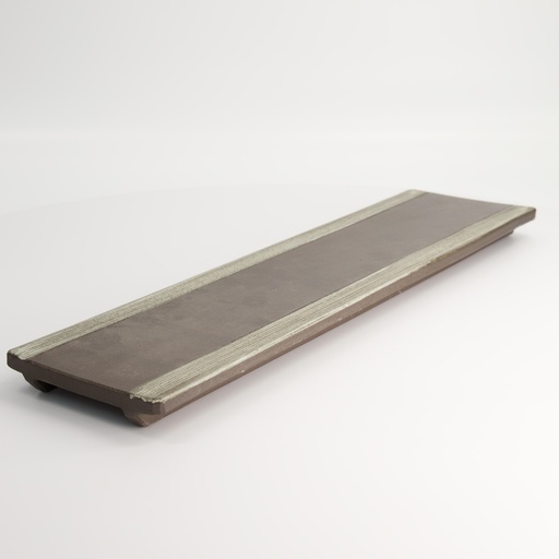 [22187] Mino Craft Rectangular Plate 48x17x3.9cm Ob Grey TA-100 1/20