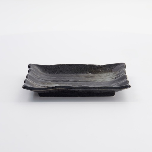 [22233] Mino Craft Plate 15.5x11x2.5cm Black KA-55 12/96