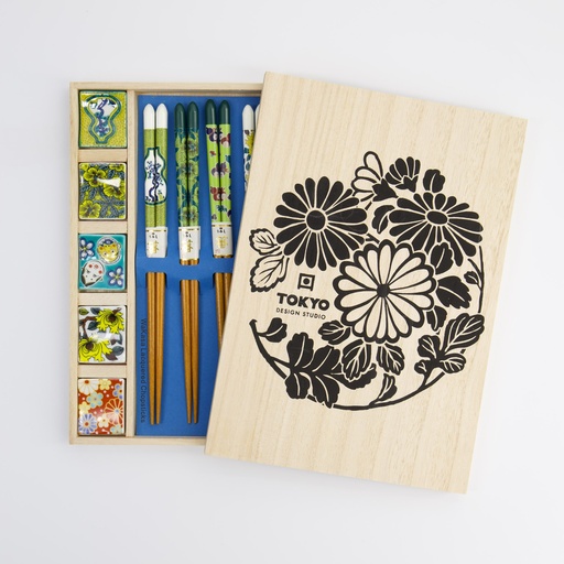 [22239] Chopstick Giftset/10 Japan in Wooden Box DJ23-0609-15 22239 1/36