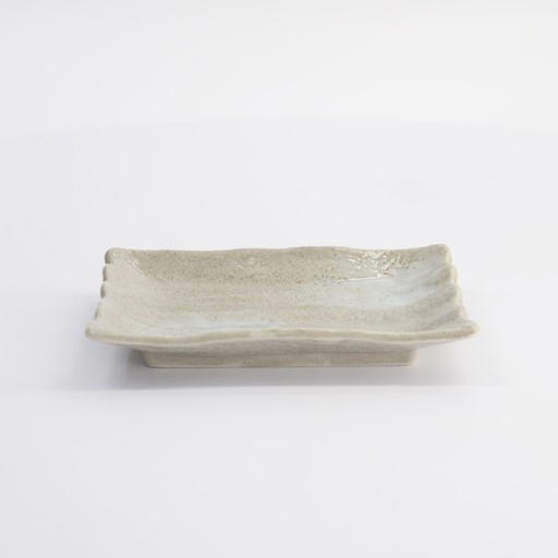[22243] Mino Craft Plate 15.5x11x2.5cm White Ash KA-56 12/96