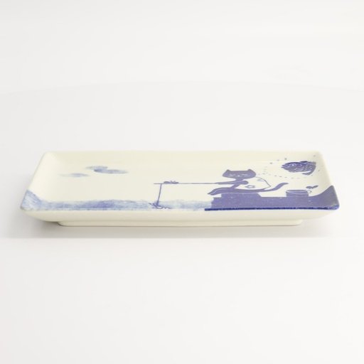 [22294] Neko Maruke Cat Plate 23.5x12.5x2cm 35003047 6/48