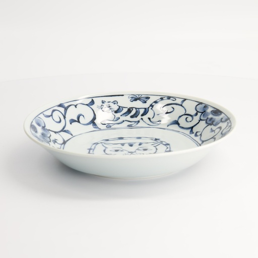 [22297] Neko Maruke Cat Shallow Bowl 20.7x3.8cm 35003052 6/36