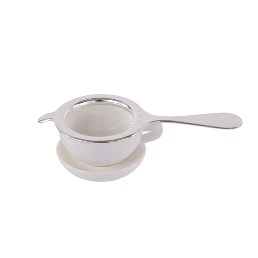 [18107] CP Dewule Teastrainer Silver 14.5x6.5x4cm 510632