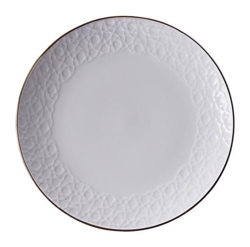 [17157] Nippon White Gold Rim Plate 16.5cm Stripe 6/48