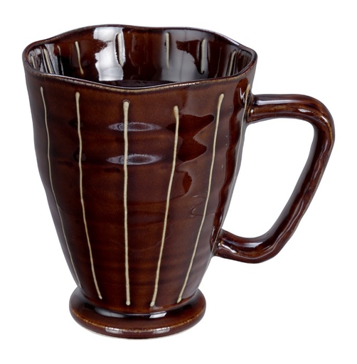 [17051] Mug 9x11cm 400ml Tokusa Brown MT-8016/D 6/60