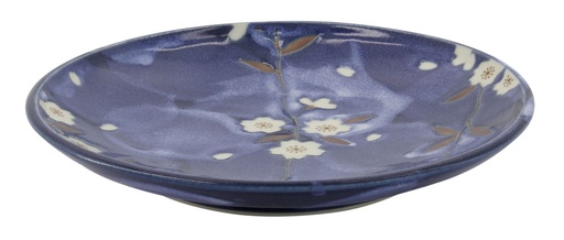 [17302] Blue Sakura Plate 19.5x3cm YT-9150 6/48