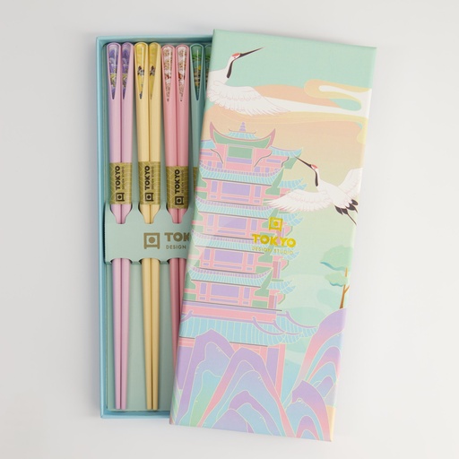 [22353] Chopstick Giftset/5 Temple Spring A45-P56 22353 1/100