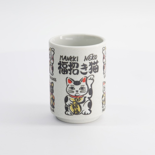 [33017] Cup Emboss Lucky Cats 7.2cmx10.2cm 260ml 6/60