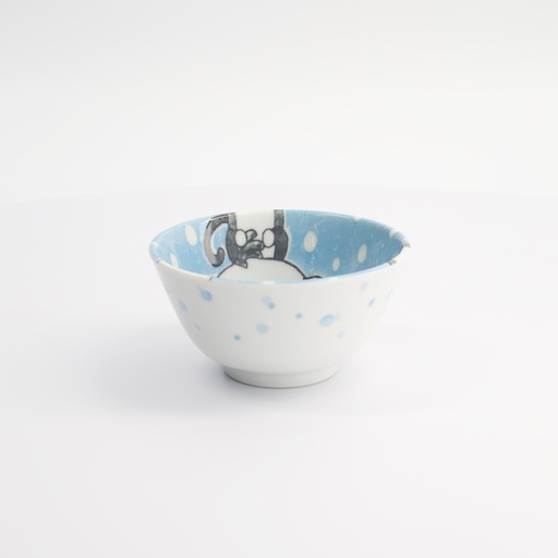 [33020] Kawaii Animals Rice Bowl Blue 12x6.4cm 300ml 000859 6/72