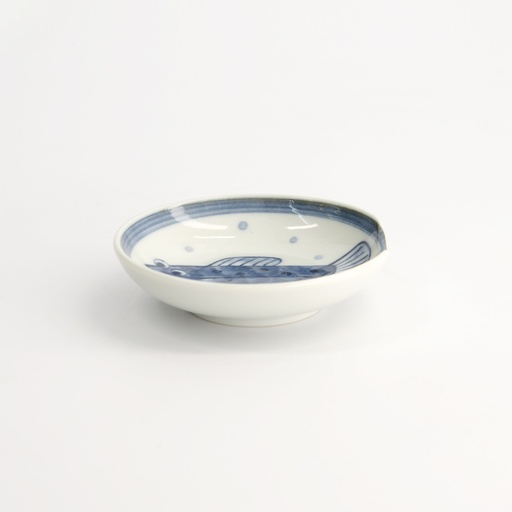 [22097] Sauce Dish with Chopsticks Rest 9.4x2.3cm Blowfish TA-58 12/192