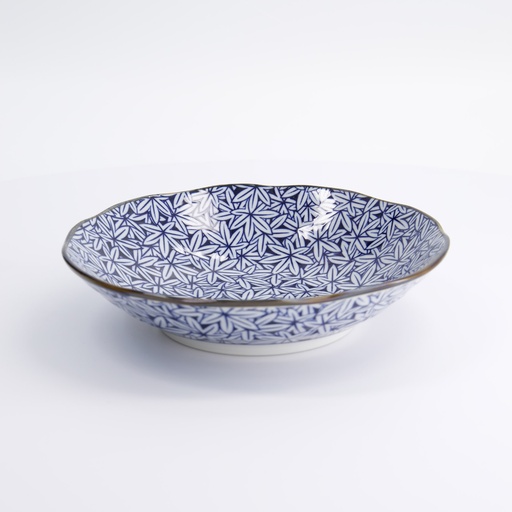 [22263] Hana Blue Pasta Plate 21x5cm Momiji KA-62 6/36