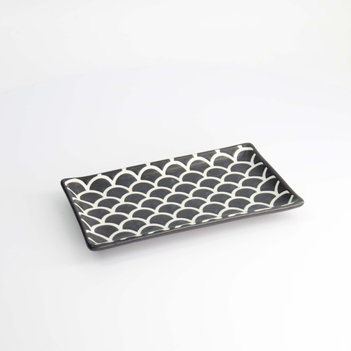 [33167] Onyx Noir Mermaid Design Plate 22x13x2cm 6/48