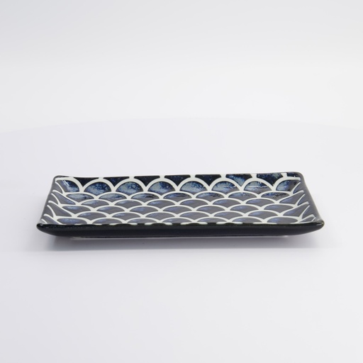 [33168] Cobalt Blue Mermaid Design Plate 22x13x2cm 6/48