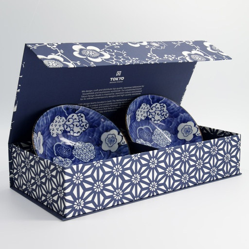 [33228] Ramen Bowl 2pcs Giftset 19x7.5cm 1100ml Blue 5A 33228 1/6