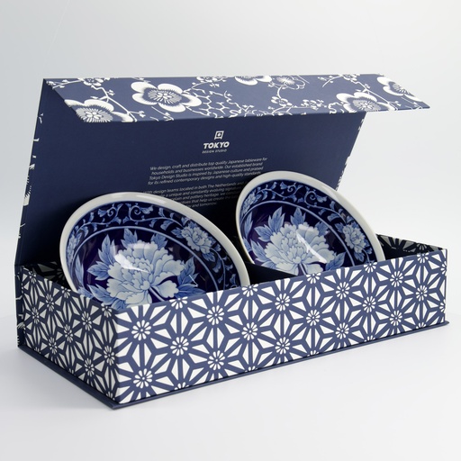 [33230] Ramen Bowl 2pcs Giftset 19x7.5cm 1100ml Blue 5A 33230 1/6