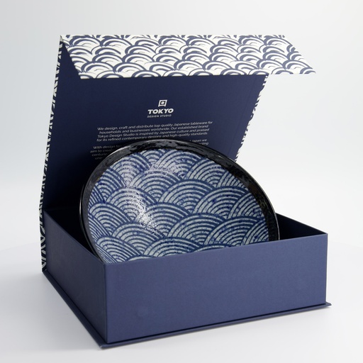 [33233] Aisai Seigaiha 1pcs Ramen Giftset 25.2x7.7cm 1400ml 6B 33233 1/6