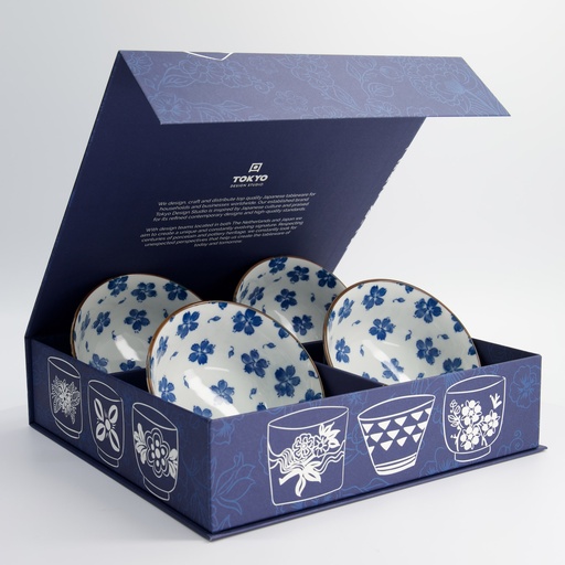 [33243] Mixed Bowls Hana Chirashi 4pcs Giftset 15x7cm 500ml 7C 33243 1/6