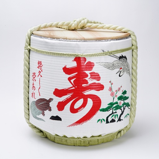 [33253] TARU Kotobuki Ceremony Barrel with Lid 58x58cm 72L