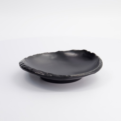 [33282] Melamine Iwate Black Plate 18.5x18.3x4.5cm  12117 6/72
