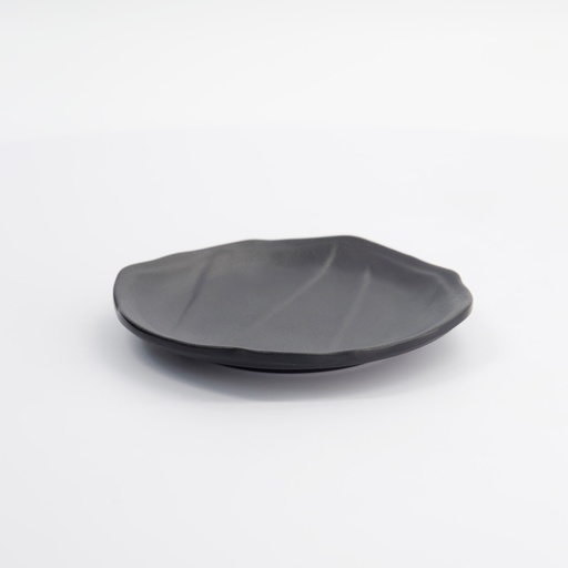 [33289] Melamine Iwate Black Round Plate 15.7x15.7x2.3cm 13422 12/144  