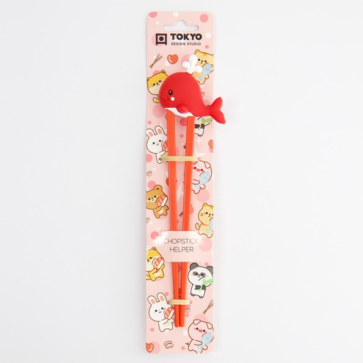 [33322] Children Chopsticks Whale Red 22cm 33322 6/240 