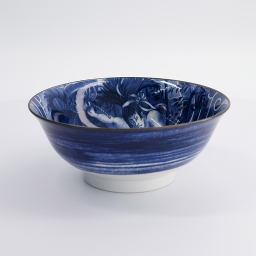 [33336] Yakuza Tiger Bowls 19.7x7.5cm 1000ml BL/WH 33336 4/32