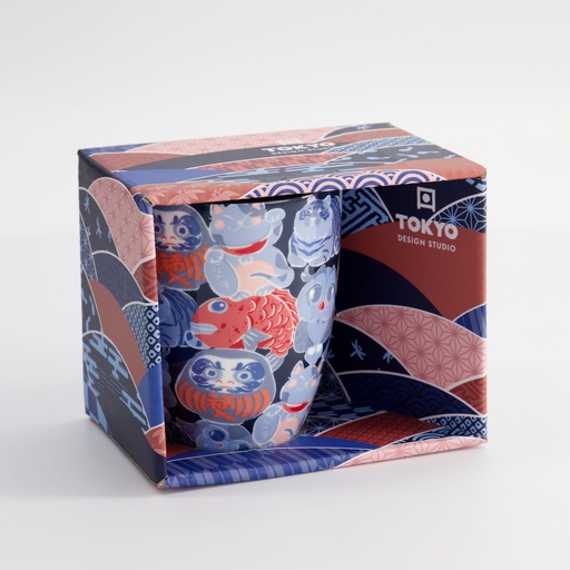 [33355] Kawaii Lucky Daruma Lucky Cat Mug W/Giftbox 8.5x10.2cm 340ml 33355 1/36