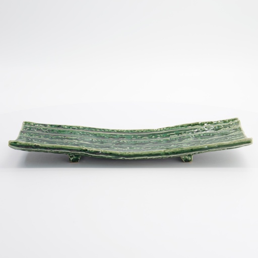 [33373] Mino Craft Rectangular Plate 31x10.2x4.5cm Green 33373 6/24