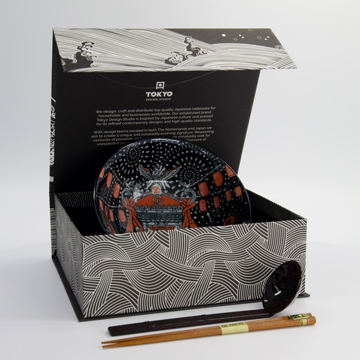[33389] Asakusa 3pcs Ramen Giftset 20.5x8cm 1250ml Matsuri 4B 33389 1/6 