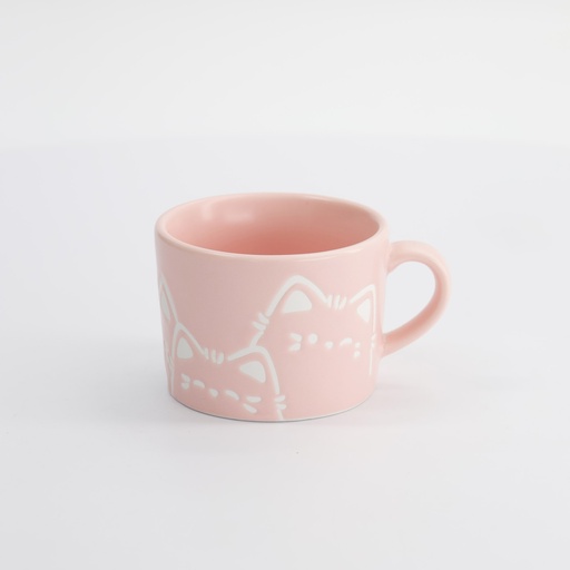 [33394] Kawaii Cat Mug Pink 8x6cm 6/48 
