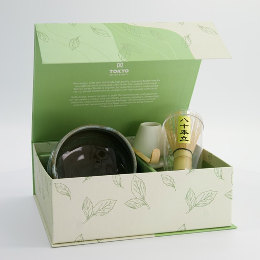 [33404] Matcha Giftset Green White 11.5x7.5cmh 4pcs 33404 1/12 