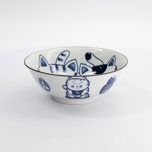 [33420] Kawaii Ramen Bowl Cat Neko 19.7x7.5cm 1000ml G 33420 4/32