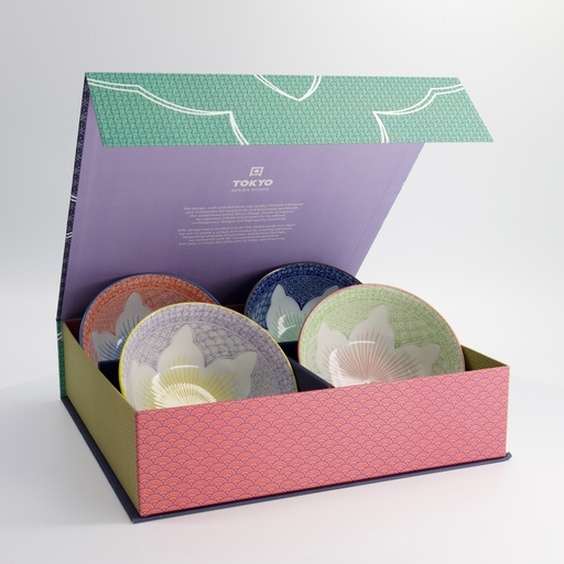 [33445] Lily Flower 4pcs Bowl Giftset 14.8x6.8cm 550ml 33445 7G 1/6