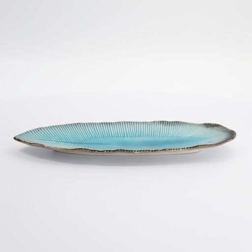 [33428] Yamasaku Oblong Plate 33x13.5x2.5cm Blue 33428 6/36