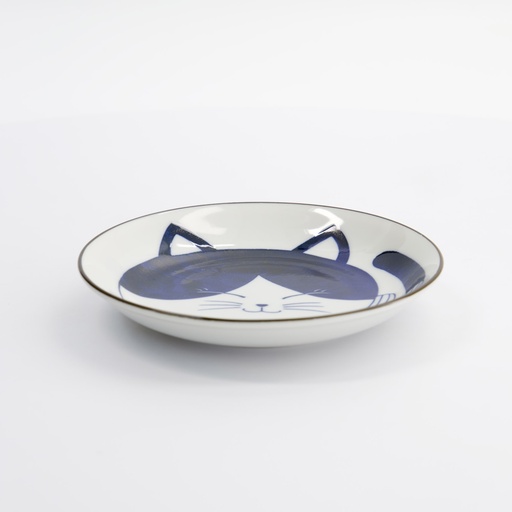 [33494] Kawaii Round Plate Cat Neko 16.7x2.8cm D 33494 6/72