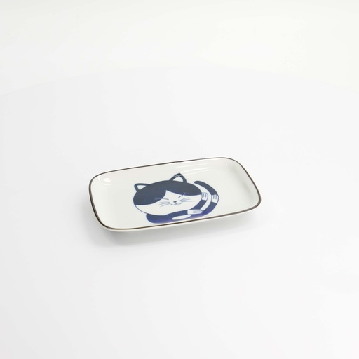 [33495] Kawaii Rectangular Plate Cat Neko 16.3x10.2cm D 33495 6/72