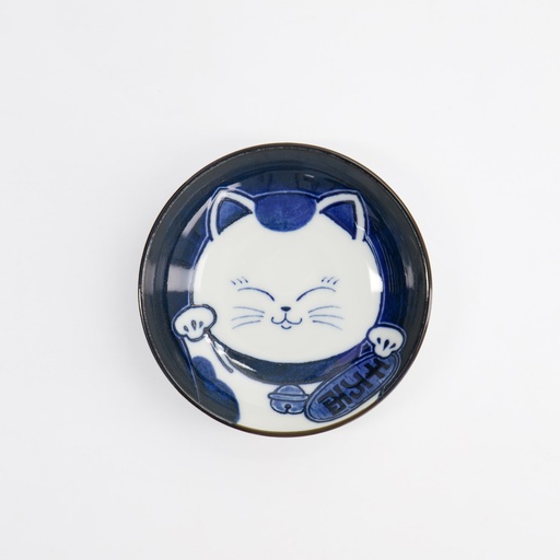[33502] Kawaii Round Sauce Dish Cat Neko 10.2x2.5cm F 33502 12/144