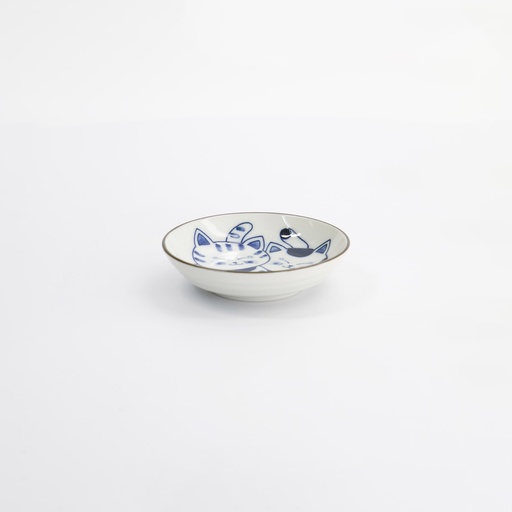 [33505] Kawaii Round Sauce Dish Cat Neko 10.2x2.5cm G 33505 12/144