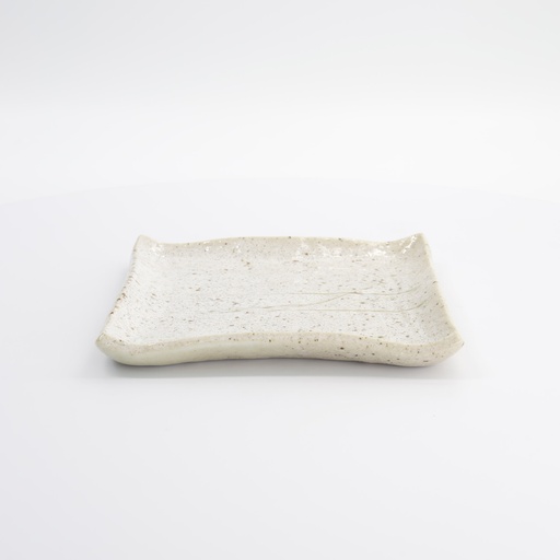 [33530] Mino Craft Square Plate 20.3x20.5cm Oasis White #33530
