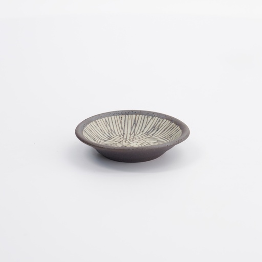 [33551] Sauce Dish Stripe 7.8x1.8cm Brown 33551 12/192