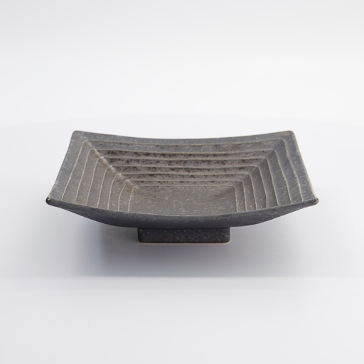 [33588] Mino Craft Square Plate 18.5x18.8x4.4cm Grey SY21-BA3 10/30