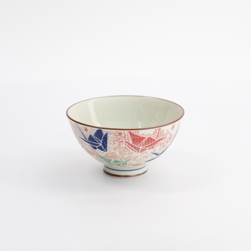 [33591] Kawaii Rice Bowl Origami Crane 11.5x6cm 300ml Red 33591 5/120