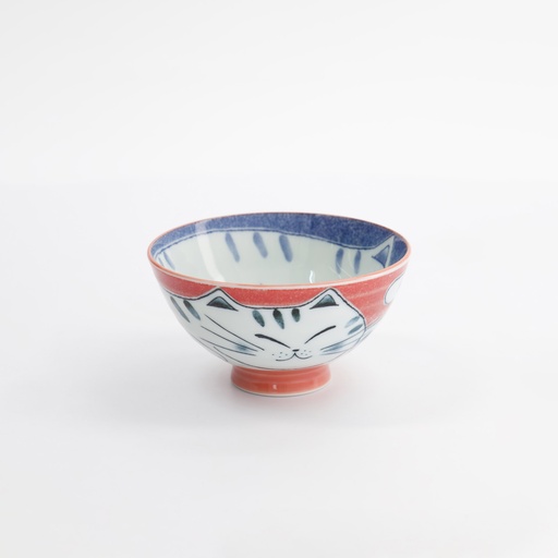 [33593] Kawaii Rice Bowl Cat 11.5x6cm 300ml Red 33593 5/120